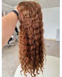 24 inch Cinnamon Glow Curly Brazilian Hair Lace Top Wig – Custom Order