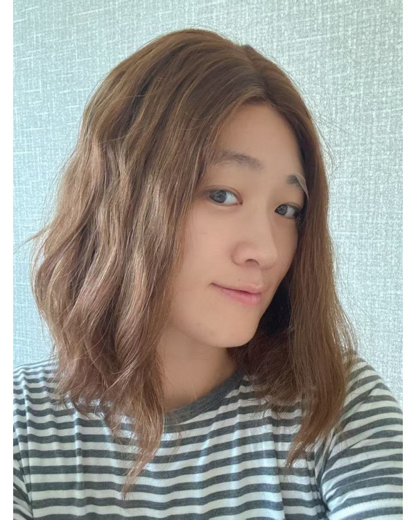 14” Chestnut Glow Virgin European Wave Elegance Lace Top Wig 