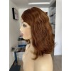14Inches Lace Top With Ear To Ear Lace Natural European Reddish Highlights  Color Virgin Wave Hair Kosher Wigs