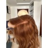 14Inches Lace Top With Ear To Ear Lace Natural European Reddish Highlights  Color Virgin Wave Hair Kosher Wigs