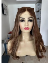 Lace Top With Ear To Ear Lace Natural European Reddish BB8/BB10 Color Virgin European Hair Lace Top Wigs