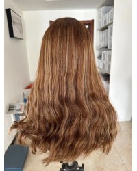 Lace Top With Ear To Ear Lace Natural European Reddish BB8/BB10 Color Virgin European Hair Lace Top Wigs