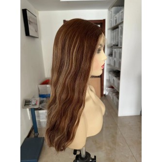 Lace Top With Ear To Ear Lace Natural European Reddish BB8/BB10 Color Virgin European Hair Lace Top Wigs