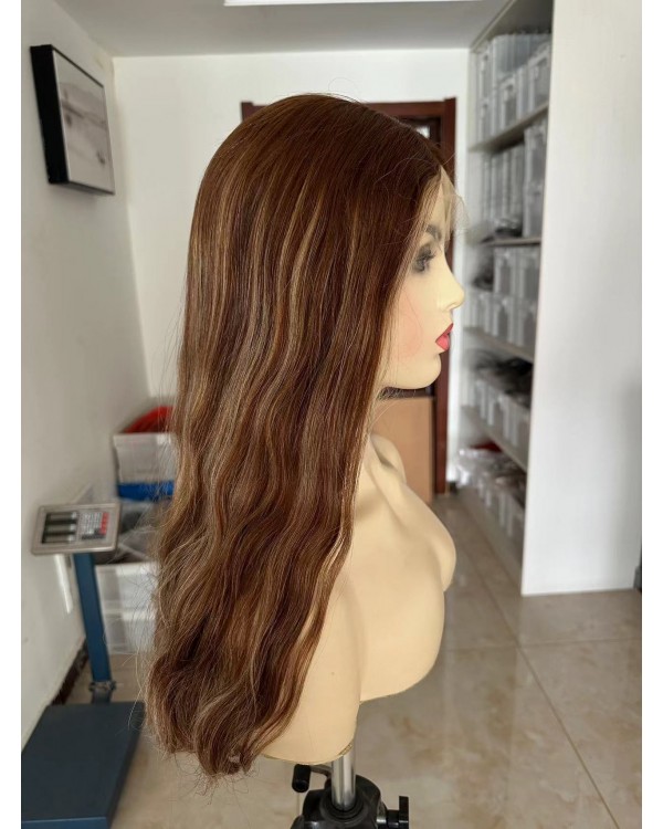 Lace Top With Ear To Ear Lace Natural European Reddish BB8/BB10 Color Virgin European Hair Lace Top Wigs