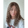 Coffee Glow Curly Lace Top Wig – 20 inch Mongolian Hair