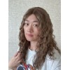 Coffee Glow Curly Lace Top Wig – 20 inch Mongolian Hair