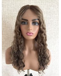 Coffee Glow Curly Lace Top Wig – 20 inch Mongolian Hair