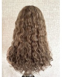 Coffee Glow Curly Lace Top Wig – 20 inch Mongolian Hair