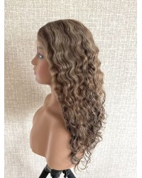Coffee Glow Curly Lace Top Wig – 20 inch Mongolian Hair