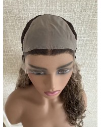 Coffee Glow Curly Lace Top Wig – 20 inch Mongolian Hair