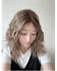 Coffee Glow Waves Lace Top Wig 16 Inch 16 inch Coffee Glow Waves Lace Top Wig – Mongolian Hair