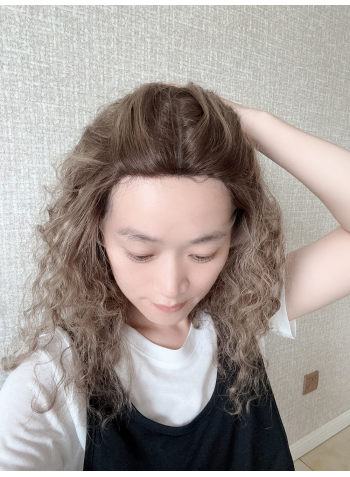 16" Lace Top Coffee Glow Waves Wig – Mongolian Hair | Swiss Lace | Single Knots