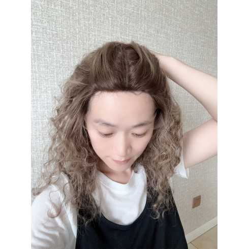 16 inch Coffee Glow Waves Lace Top Wig – Mongolian Hair