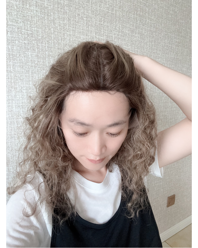Coffee Glow Waves Lace Top Wig 16 Inch 16 inch Coffee Glow Waves Lace Top Wig – Mongolian Hair