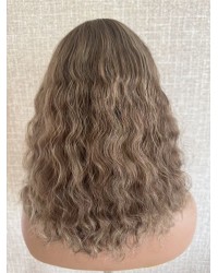 Coffee Glow Waves Lace Top Wig 16 Inch 16 inch Coffee Glow Waves Lace Top Wig – Mongolian Hair