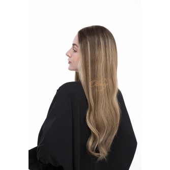 24" Lace Top Balayage Caramel Blonde Wig – Rooted Virgin European Hair, Kosher Certified Luxury, Ear-to-Ear Lace with Wefted Back
