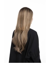 Balayage Caramel Blonde Lace Top Wig, Rooted Virgin European Hair, Kosher Certified, 24 Inch