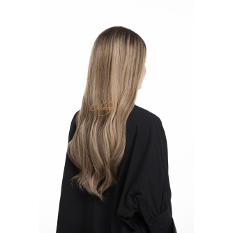 24" Lace Top Balayage Caramel Blonde Wig – Rooted Virgin European Hair, Kosher Certified Luxury, Ear-to-Ear Lace with Wefted Back