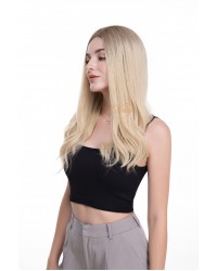 20" pearl Cream Blonde Balayage Lace Top Sheitel — Wefted Back, Luxury Wig 20" pearl Cream Blonde Balayage lace top sheitel with wefted back — luxury European hair wig