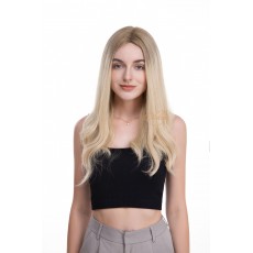 20" Vanilla Cream Blonde Balayage Lace Top Sheitel — Wefted Back (14/16/18/20/22/24" In Stock)