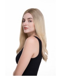 20" pearl Cream Blonde Balayage Lace Top Sheitel — Wefted Back, Luxury Wig 20" pearl Cream Blonde Balayage lace top sheitel with wefted back — luxury European hair wig