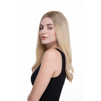 Lace Top Balayage Rooted Light Beige Blonde Luxury Wigs–European Hair