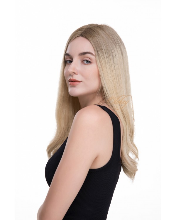 Lace Top Natural Soft Rooted Pearl Blonde Wig · Virgin Slavic Hair · Luxury Handmade Wig