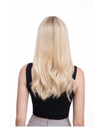 20" pearl Cream Blonde Balayage Lace Top Sheitel — Wefted Back, Luxury Wig 20" pearl Cream Blonde Balayage lace top sheitel with wefted back — luxury European hair wig