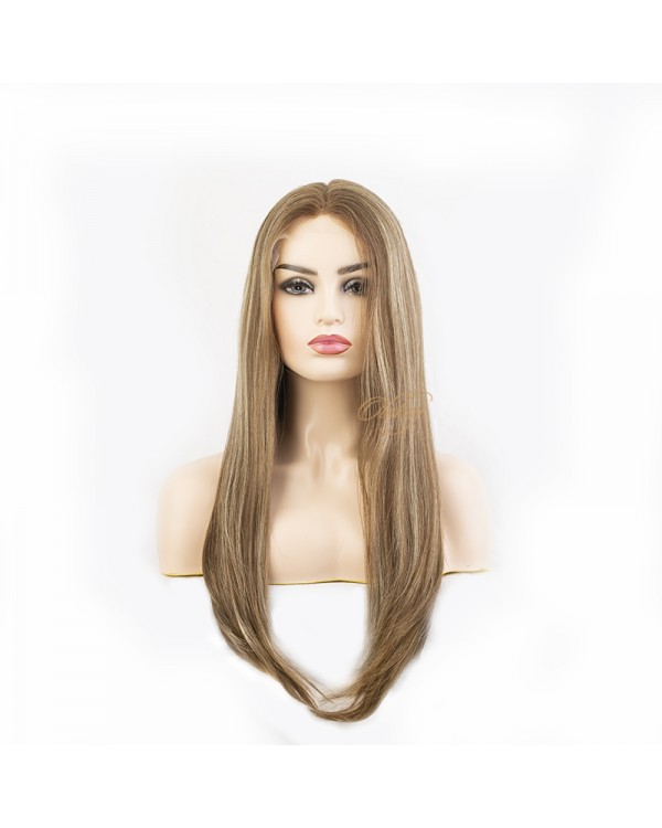 Luxury Lace Top Virgin Brazilian Balayage Blonde Hair 611# Kosher Wigs ,Sheitels