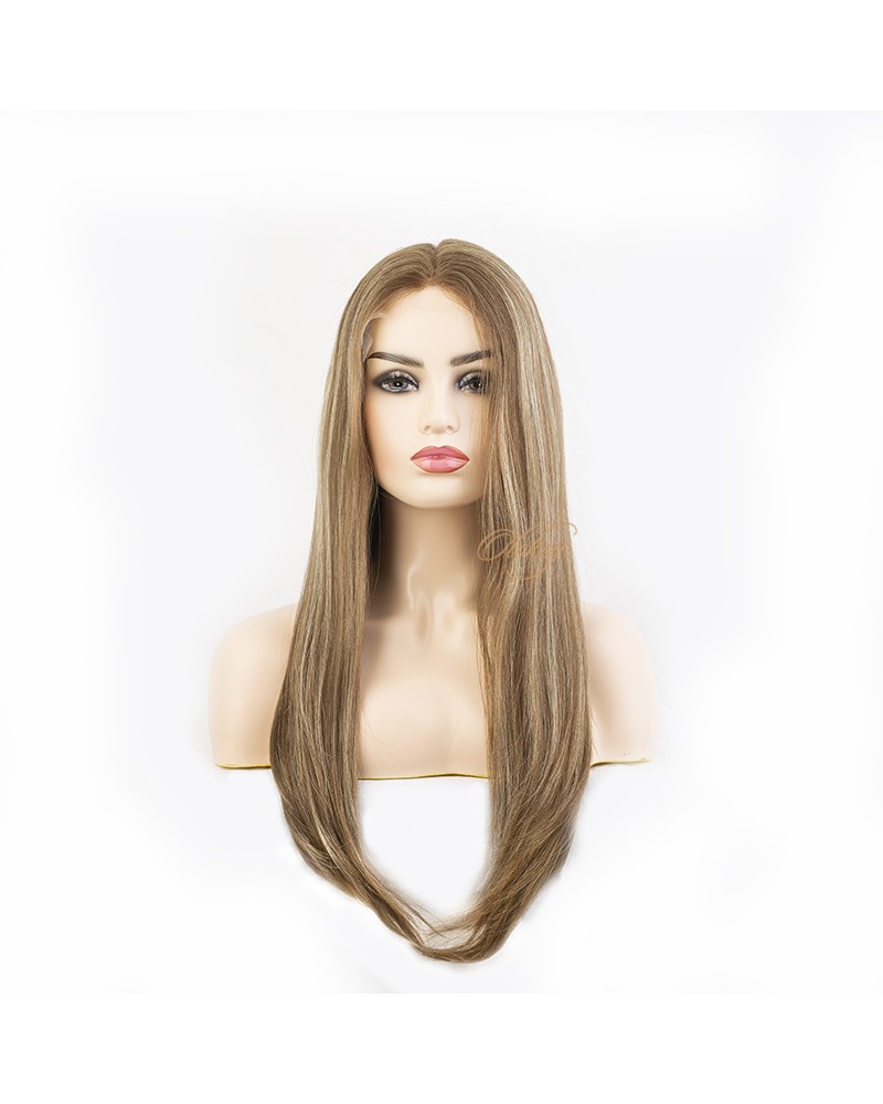 Luxury Lace Top Balayage Blonde 611# Kosher Wigs ,Sheitels