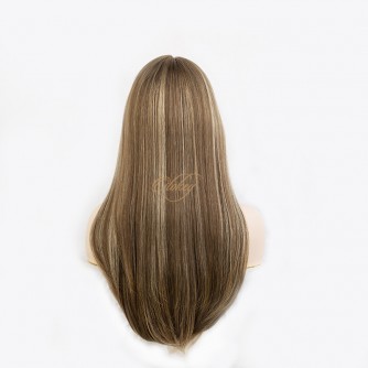 24" Balayage Blonde #611 Lace Top Wig – Virgin Brazilian Hair, Ear-to-Ear Lace, Mini Tiny Layer, Kosher Certified