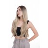 Lace Top Balayage Ombre Highlights Blonde Color Virgin European Hair Kosher Wigs