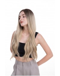 Balayage Ashy Blonde Lace Top Wig – Virgin European Hair Balayage Ashy Blonde Lace Top Wig, Virgin European Hair, Rooted Luxury, 26 Inch