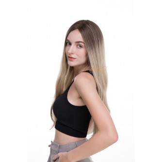 26" Balayage Ashy Blonde Lace Top Wig – Virgin European Hair, Rooted Luxury Wig with Wefted Back – 16"–26" Lengths