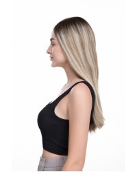 22" Ready-to-Ship Lace Top Balayage Ash Rooted Champagne Blonde Wig – Kosher Luxury Balayage Ash Rooted Champagne Blonde Lace Top Wig, No Layer, Virgin Brazilian Hair, Ready-to-Ship, 22 Inch
