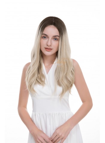 Lace Top Balayage Ombre Blonde Color 8002#  Virgin European Hair Kosher Wigs 