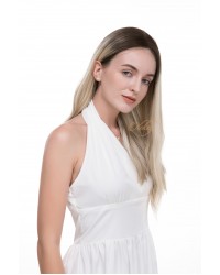 20" Creamy Rooted Blonde Lace Top Sheitel — Wefted Back, Kosher Luxury 20" Creamy Rooted Blonde lace top sheitel with wefted back — Kosher luxury wig