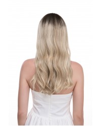 20" Creamy Rooted Blonde Lace Top Sheitel — Wefted Back, Kosher Luxury 20" Creamy Rooted Blonde lace top sheitel with wefted back — Kosher luxury wig