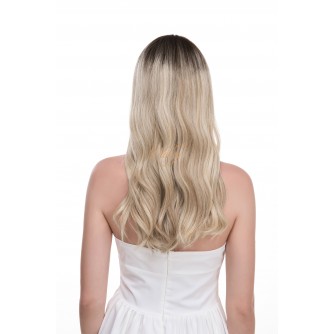 20" Creamy Rooted Blonde Lace Top Sheitel — Kosher Luxury, Wefted Back (18/20/22" In Stock)