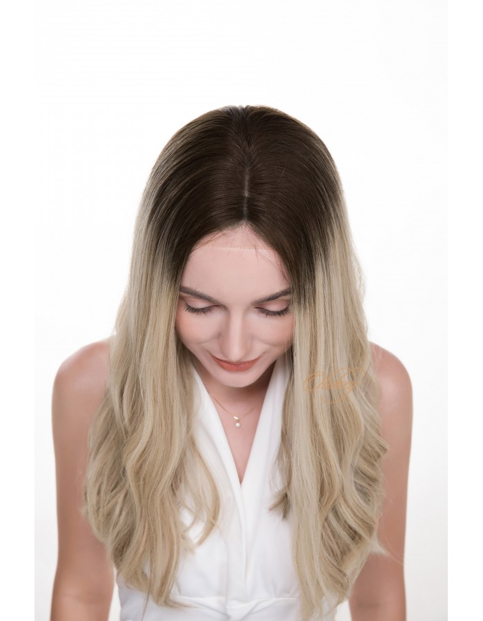 Ash Blonde Swiss Lace Wig – Luxury Lace Top in 18”, 20”, 22” Lengths | OLOKEYWIGS