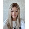 18" Toffee Melt lace top wig with deep brown roots and honey highlights