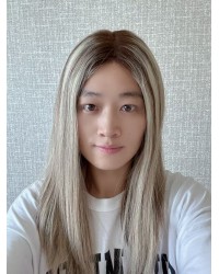 18" Lace Top Toffee Melt Brazilian Hair Wig – Luxury Collection 18" Toffee Melt lace top wig with deep brown roots and honey highlights