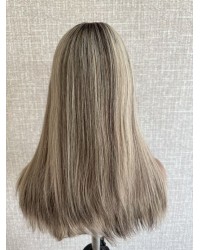 18" Lace Top Toffee Melt Brazilian Hair Wig – Luxury Collection 18" Toffee Melt lace top wig with deep brown roots and honey highlights