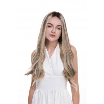 24" Lace Top Toffee Melt Brazilian Hair Wig | Swiss Lace Single Knots | Luxury Wig