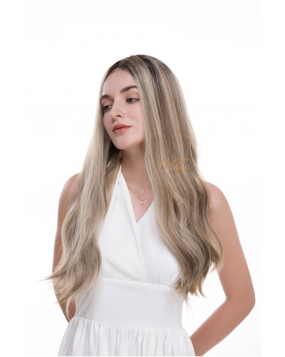 24" Lace Top Toffee Melt Brazilian Hair Wig | Swiss Lace Single Knots | Luxury Wig