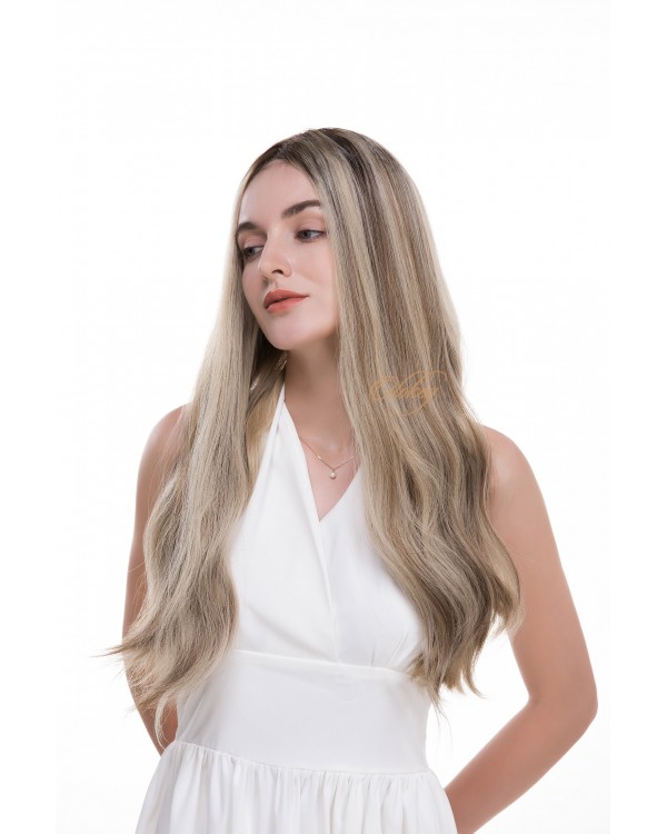 24" Lace Top Toffee Melt Brazilian Hair Wig | Swiss Lace Single Knots | Luxury Wig