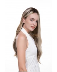 24" Lace Top Toffee Melt Brazilian Hair Wig – Luxury Collection 24" Toffee Melt lace top Brazilian hair wig with deep brown roots and honey-toffee highlights