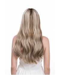 24" Lace Top Toffee Melt Brazilian Hair Wig – Luxury Collection 24" Toffee Melt lace top Brazilian hair wig with deep brown roots and honey-toffee highlights