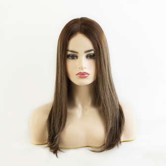 20" Redwood Mocha Melt Lace Top Wig – Virgin European Hair Luxury Sheitel