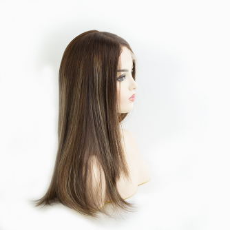 20" Redwood Mocha Melt Lace Top Wig – Virgin European Hair Luxury Sheitel